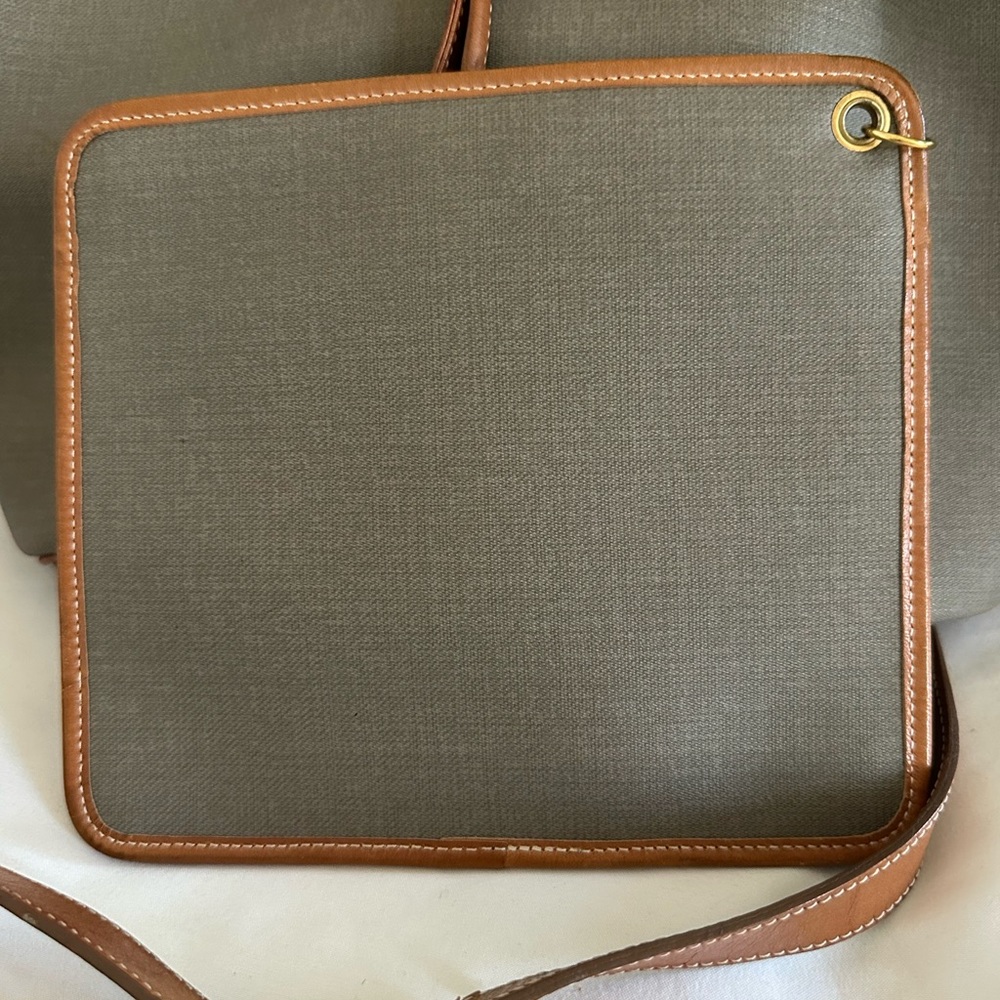 Dior Taupe Canvas Tote with Tan Leather Trim and Pouch - Picture 9 of 10